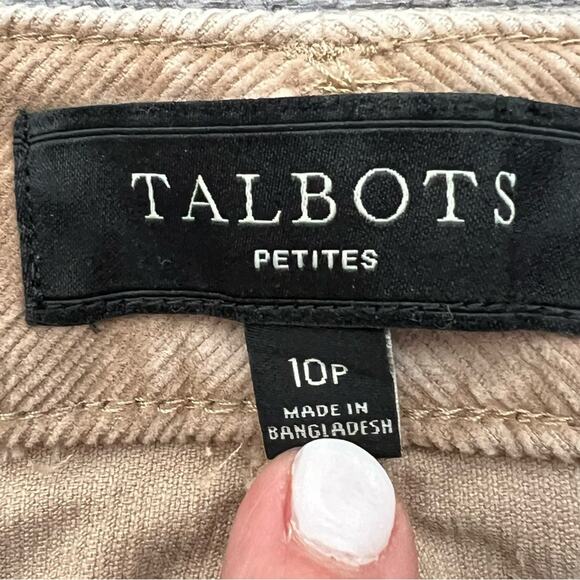 Talbots brown tan corduroy casual straight skirt size 10 petite 10P B101 - Picture 2 of 4